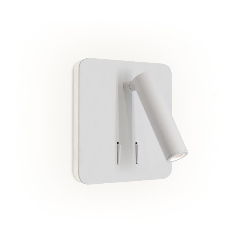 Spin Square Black or White LED Bedside Reading Wall Light with Back Light - Lighting.co.za