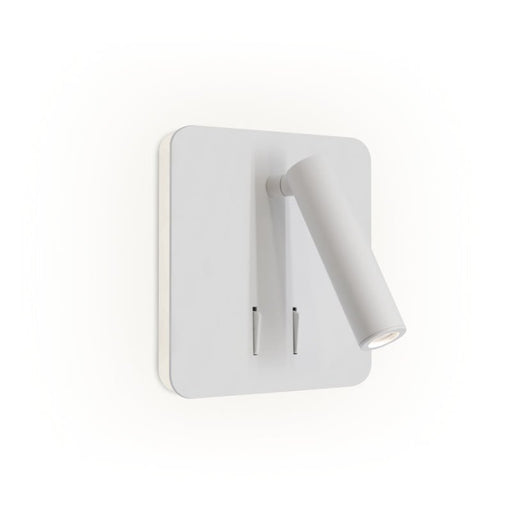 Spin Square Black or White LED Bedside Reading Wall Light with Back Light - Fixed Lights - Lighting.co.za