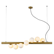 Spiral Black | Gold and Glass 7 Light Horizontal Pendant Light - Lighting.co.za
