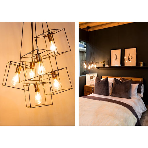 Black And Copper 6 Light Cluster Pendant Light - Lighting.co.za