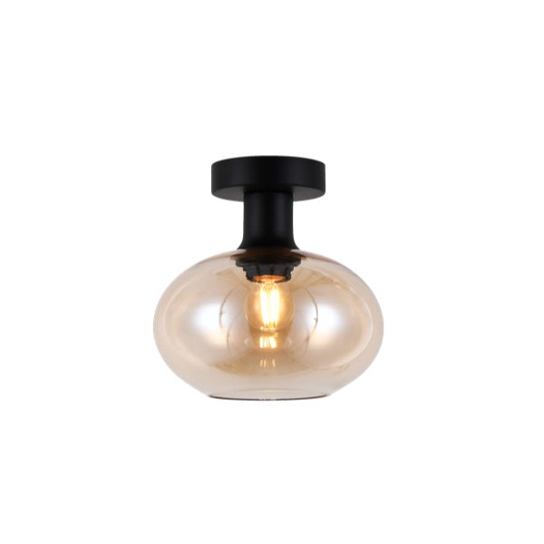 Orb Smoke | Clear | Amber Glass Ceiling Light 2 Sizes - Lighting.co.za