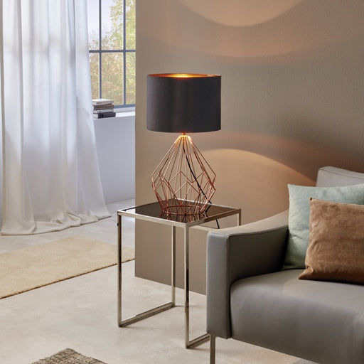 Pedregal Copper Or White Wire Grid With Shade Table Lamp - Lighting.co.za
