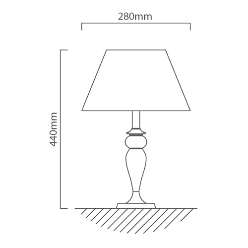Nadine Satin Chrome and White Shade Table Lamp - Lighting.co.za