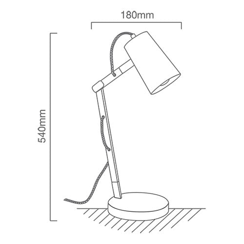Torona White and Wood Desk Lamp - Lighting.co.za