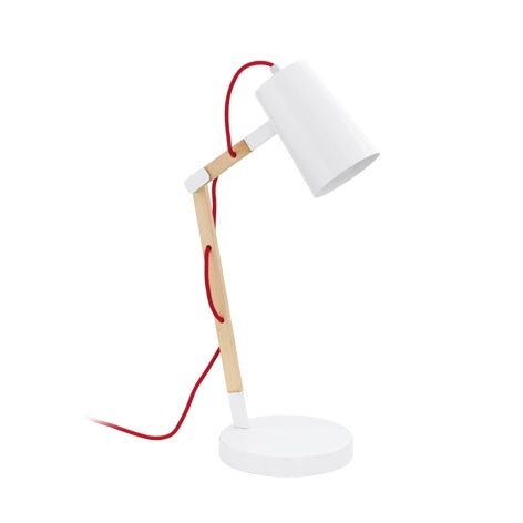 Torona White and Wood Desk Lamp - Lighting.co.za