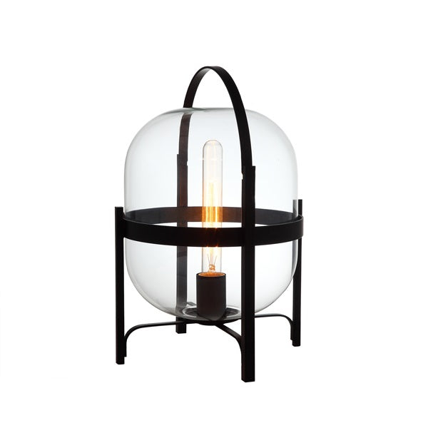 Hallstat Black and Clear Or White Glass Table Lamp - Lighting.co.za