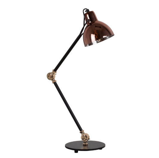 Siena Black Adjustable Glass Shade Desk Lamp - Lighting.co.za