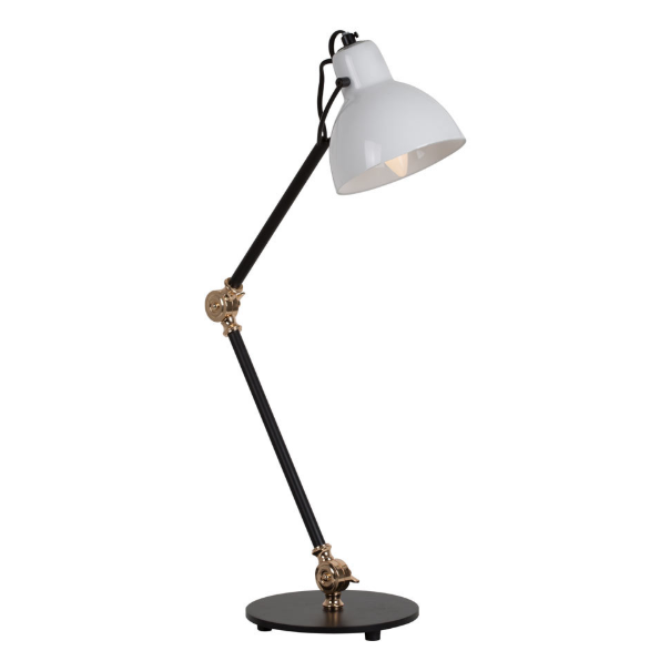Siena Black Adjustable Glass Shade Desk Lamp - Lighting.co.za