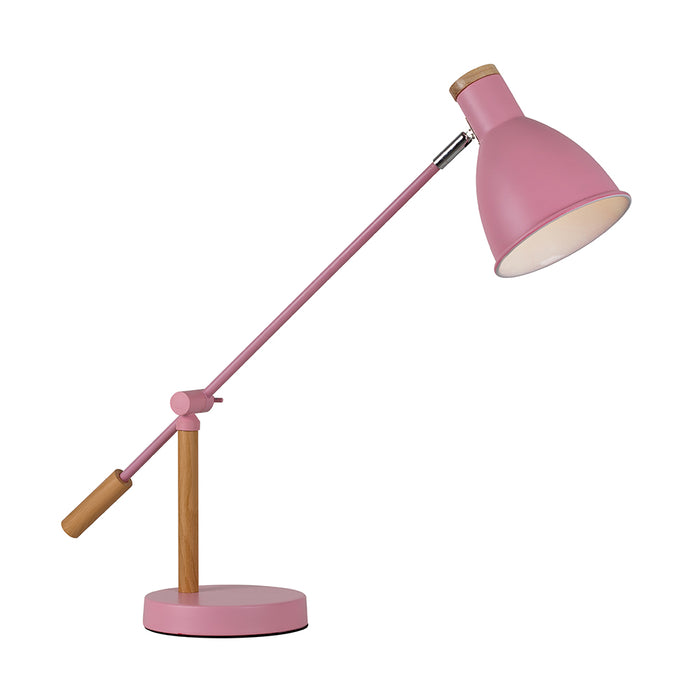 Tai Black | White | Pink And Wood Table Lamp - Lighting.co.za
