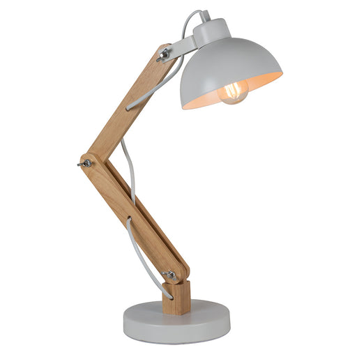Heston White and Wood Table or Desk Lamp - Lighting.co.za