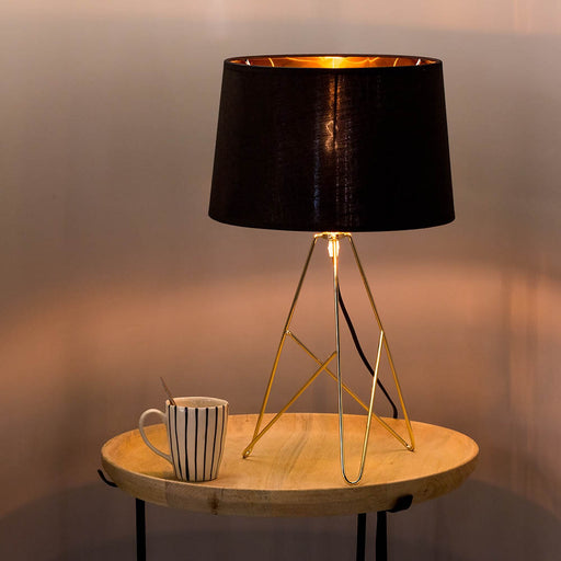 Taylor Gold Wire and Black Table Lamp - Lighting.co.za