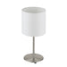 Pasteri Tall Satin Chrome and White Shade Table Lamp - Lighting.co.za