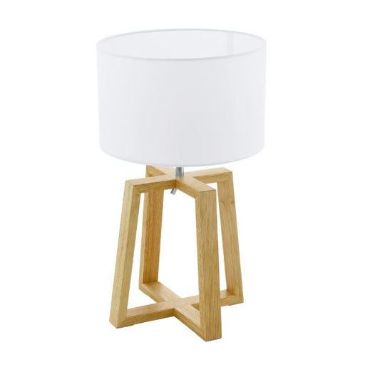 Chientino Wood And White Shade Table Lamp - Lighting.co.za