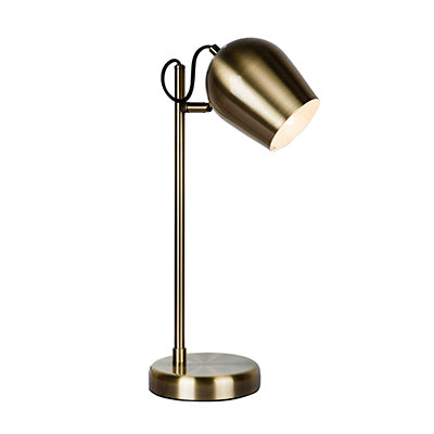 Aldo Black and Grey with Antique Brass Desk Lamp - Lighting.co.za