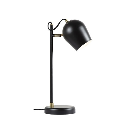 Aldo Black and Grey with Antique Brass Desk Lamp - Lighting.co.za