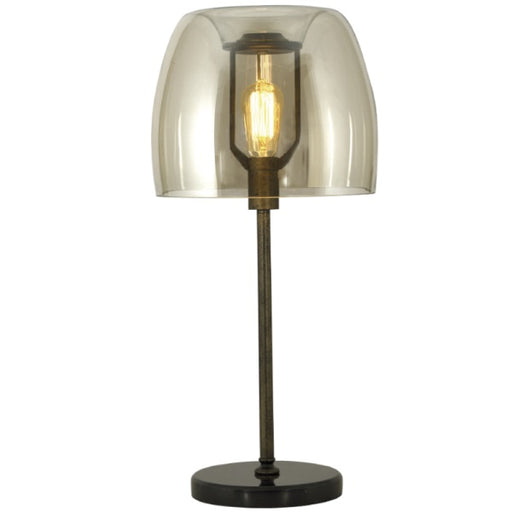 Alessia Black and Amber Glass Shade Table Lamp - Lighting.co.za