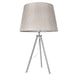 Lola Chrome And Natural Shade Tripod Table Lamp - Lighting.co.za