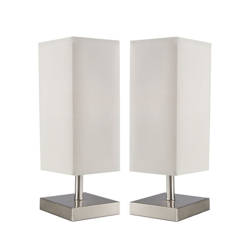 Ridley Square Chrome Double Pack Table Lamp Set - Lighting.co.za