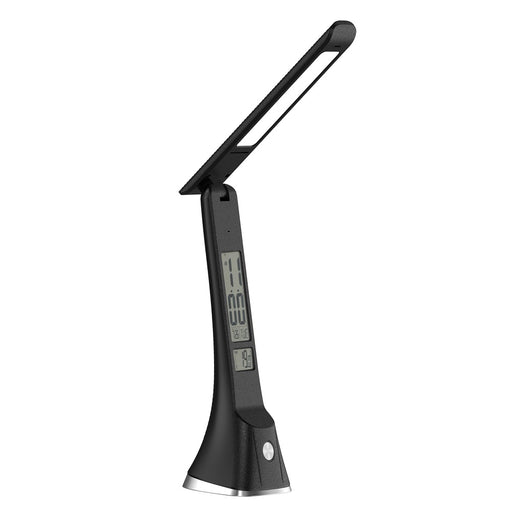 Luke Black Rechargeable Desk Lamp with Alarm | Date | Time Setting - Lighting.co.za