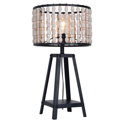 Abelia Black With Beaded Shade Table Lamp - Lighting.co.za