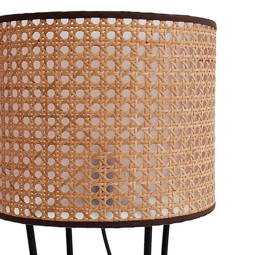 Bora Jasper Black and Rattan Cane Shade Table Lamp - Lighting.co.za