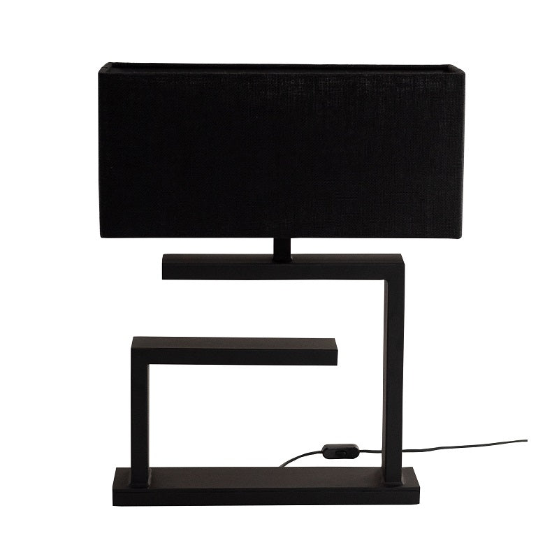 Dylan Luxe Large Black With Shade Table Lamp - Lighting.co.za