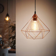 Tarbes Medium Black | Copper Diamond Wire Pendant Light - Lighting.co.za