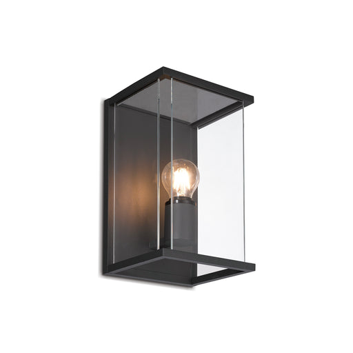 Tetris Black and Clear Glass Spazio Lantern Outdoor Wall Light - Lighting.co.za