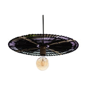 Tribal Disk Natural and Black Woven Rope Pendant Light 2 Options - Lighting.co.za