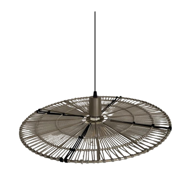 Tribal Disk Natural and Black Woven Rope Pendant Light 2 Options - Lighting.co.za