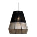 Tribe Black and Natural Woven Rope Tall Bell Pendant Light - Lighting.co.za