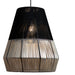 Tribe Black and Natural Woven Rope Tall Bell Pendant Light - Lighting.co.za