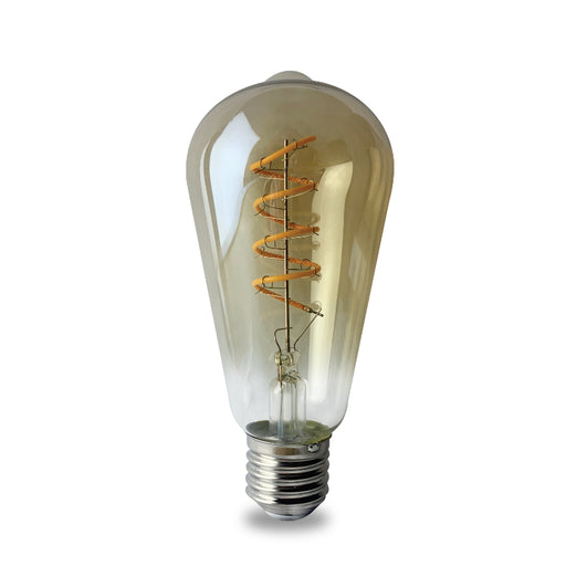 E27 ST64 Amber Spiral LED FIL 4W 2200K Bulb Dim S - Lighting.co.za