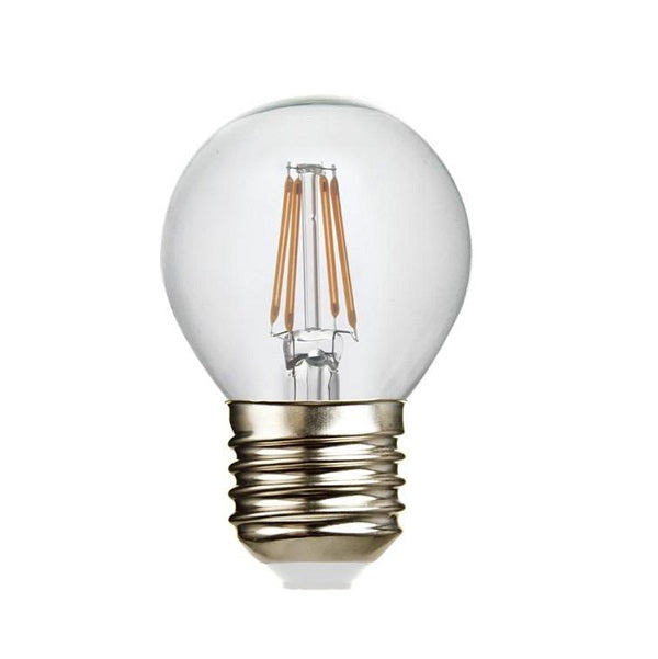 E27 G45 Clear Golf Ball LED Filament Bulb 4W 2700K Dim K - Lighting.co.za