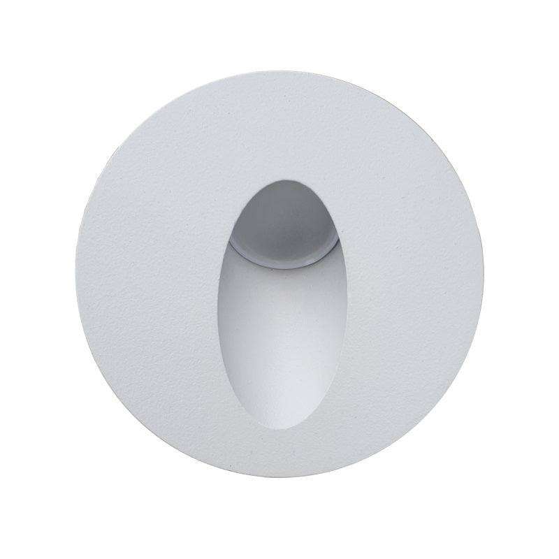 Uno Round White or Brushed Silver 1 Watt LED Step Light - Lighting.co.za