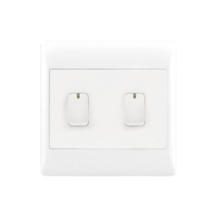 White 2 Lever 1 Way Light Switch – 4 X 4