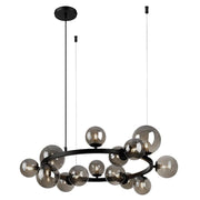 Foam Round 14 Light Black And Smoke Glass Pendant Light - Lighting.co.za