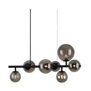 Foam 7 Light Sphere And Stem Black And Smoke Glass Pendant Light - Lighting.co.za