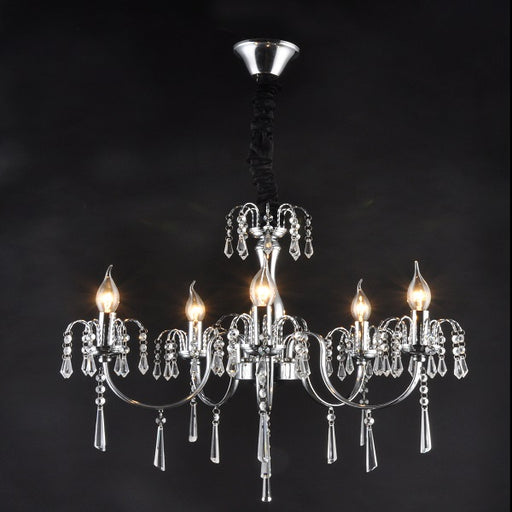 Elegant Chrome And K9 Crystal 5 | 8 Light Chandelier - Lighting.co.za