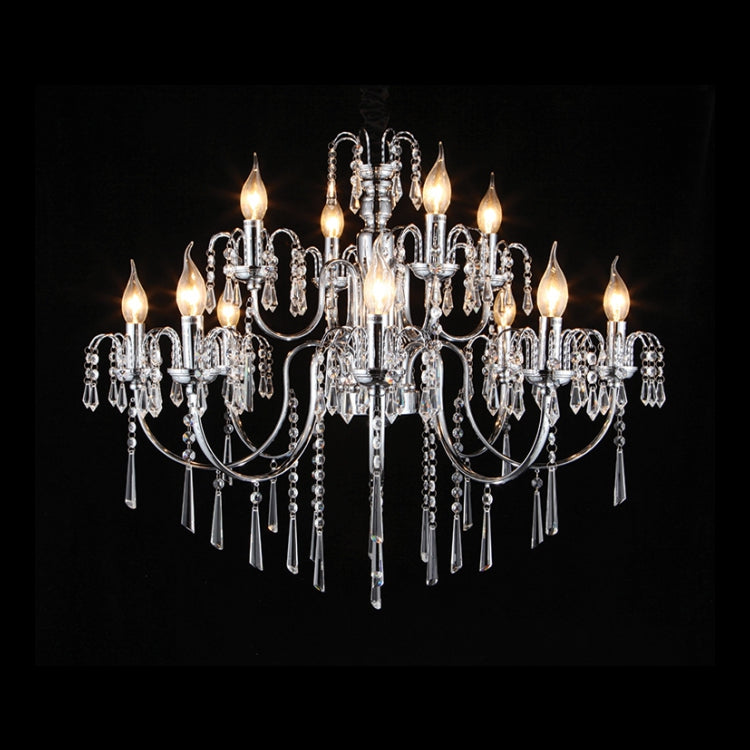 Elegant Chrome And K9 Crystal 12 Light Chandelier - Lighting.co.za