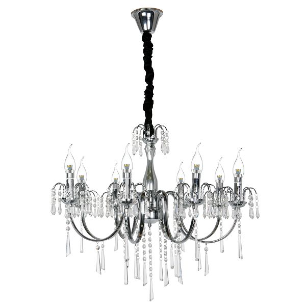 Elegant Chrome And K9 Crystal 5 | 8 Light Chandelier - Lighting.co.za