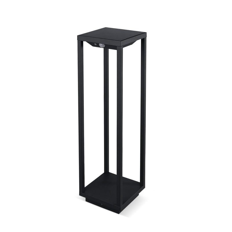 Vertigo Black Solar LED Outdoor Bollard Light with Motion Sensor - Lighting.co.za