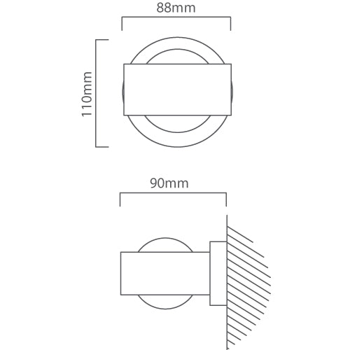 Ono White Up Down LED Wall Light - Lighting.co.za