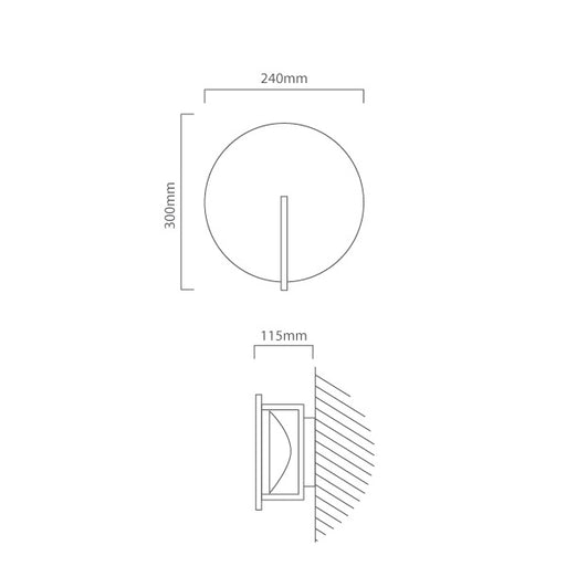 Urban Round White and Black LED Wall Light - Lighting.co.za