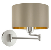 Maserlo Taupe Or Black And Gold Arm Wall Light - Lighting.co.za