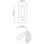 Ellia Black LED Bedside Reading Wall Light - Lighting.co.za