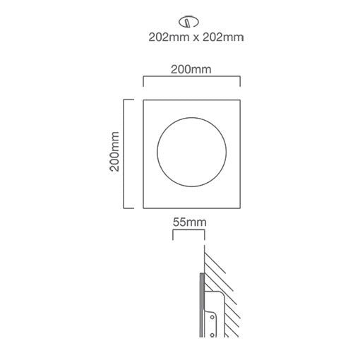 Gypsum 1W LED Round Recessed Wall Light 2 Sizes - Lighting.co.za