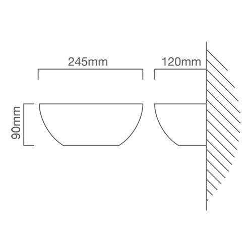 Gypsum White Half Round Wall Light 2 Options - Lighting.co.za