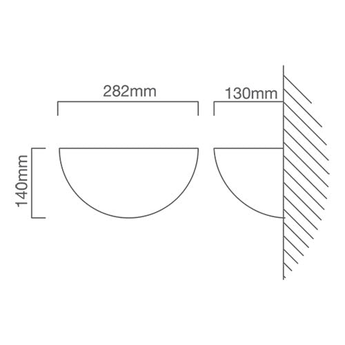 Gypsum White Half Round Wall Light - Lighting.co.za