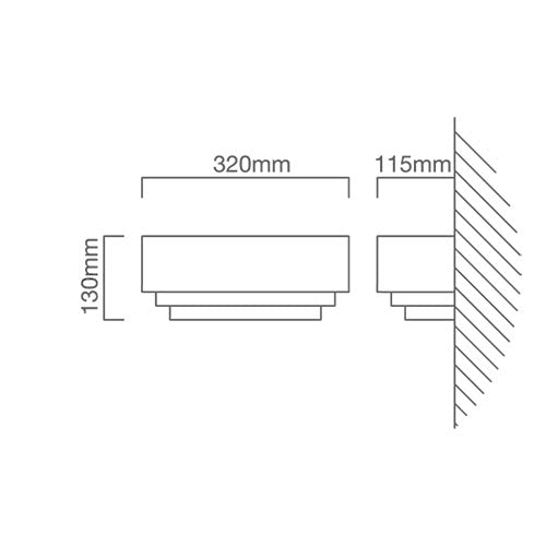 Gypsum White Half Round Single Or Tiered Wall Light - Lighting.co.za